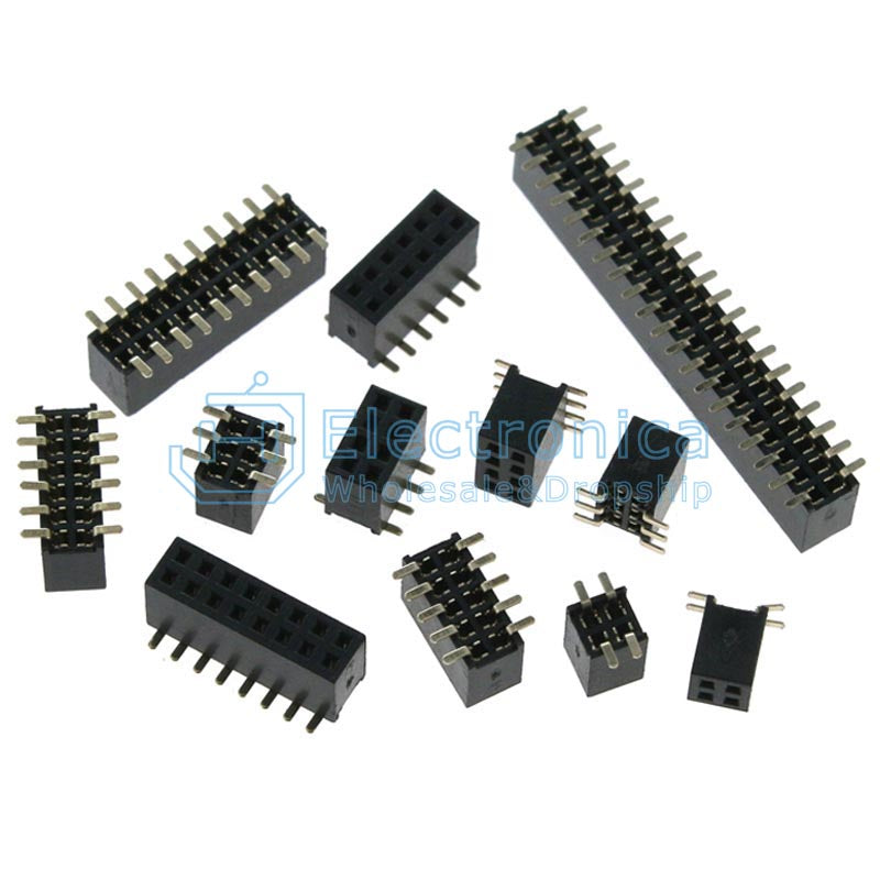 2*3/4/5/6/8/10/12/15/20/40P 1.27mm Double-Row SMT Female Socket - I Found Tech Chinese Warehouse Import - 2*10P 10 pcs