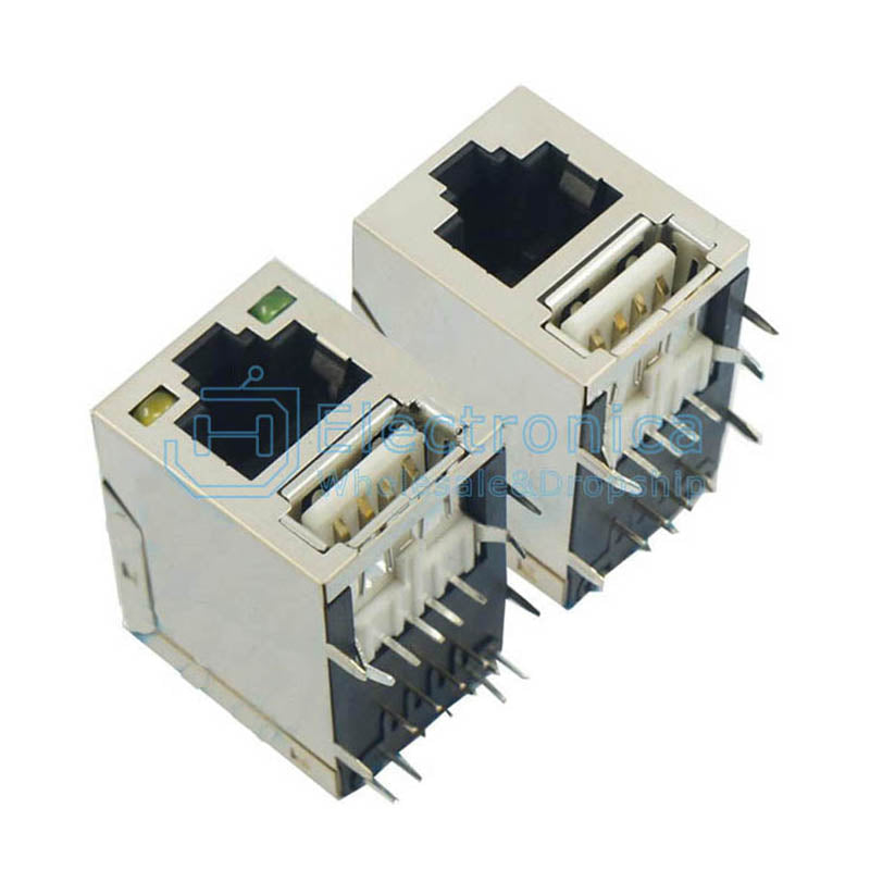 RJ45 Single-layer USB Network Socket with LED Light - I Found Tech Chinese Warehouse Import - RJ45 Single-layer USB(with...