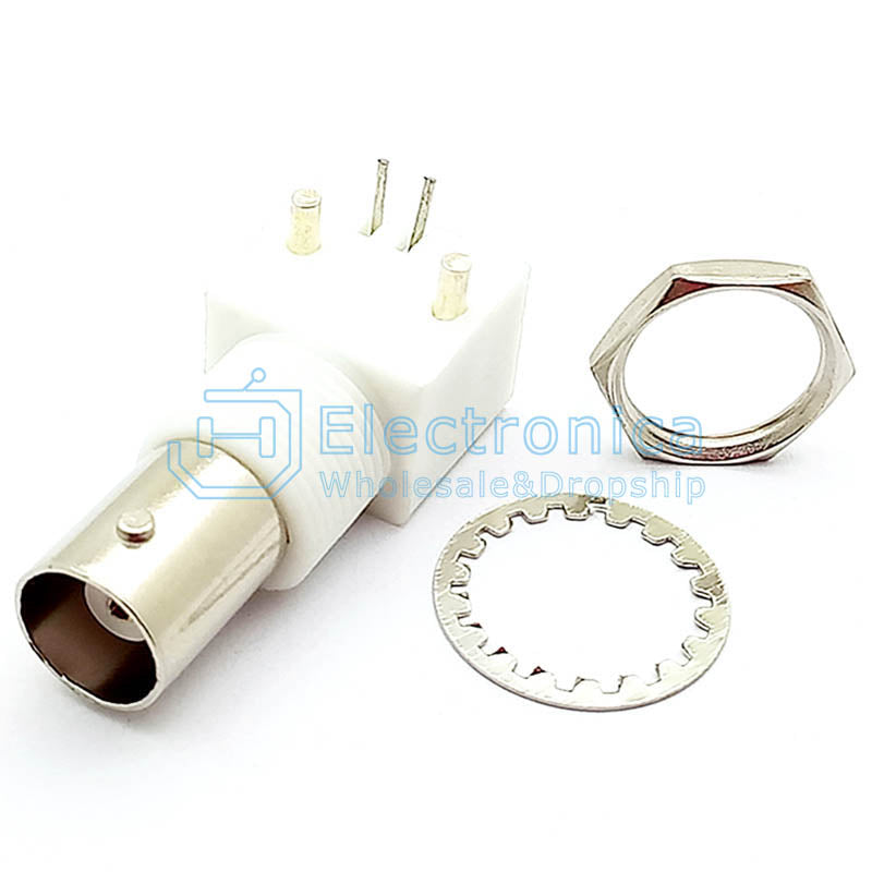 Q9 White BNC Female Socket - I Found Tech Chinese Warehouse Import - Nut Gasket 10pcs