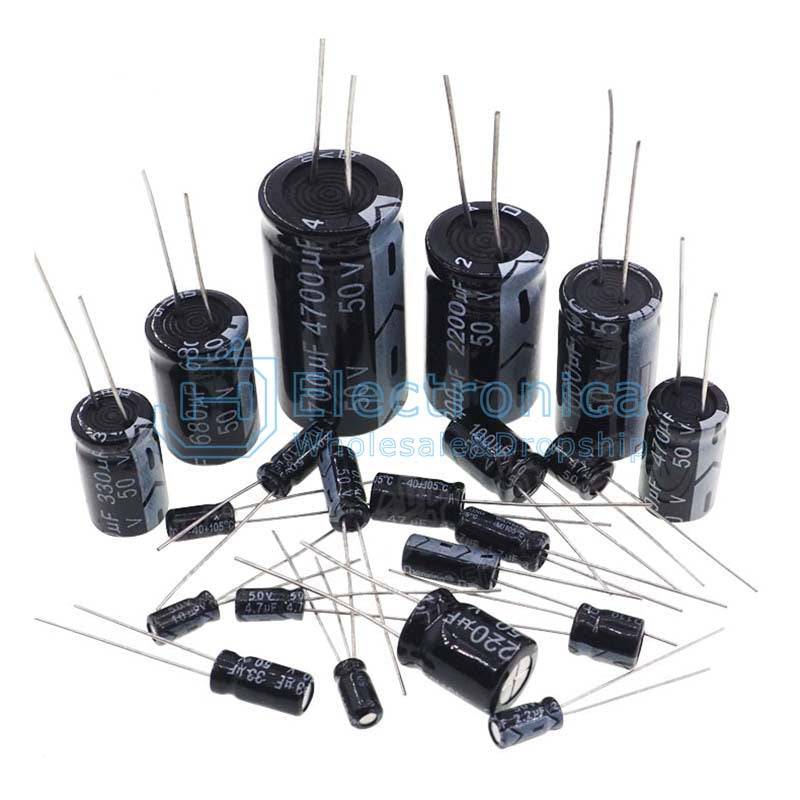 50V DIP Aluminum Electrolytic Capacitor - I Found Tech Chinese Warehouse Import - 50V 0.1UF 5*11mm 100pcs
