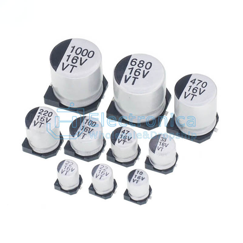 16V 10/22/33/47/100/220/470/680/1000UF SMD Aluminum Electrolytic Capacitor - I Found Tech Chinese Warehouse Import - 16V...
