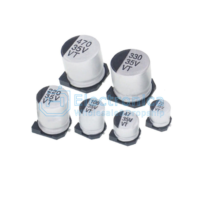 35V 22/47/100/220/330/470UF SMD Aluminum Electrolytic Capacitor - I Found Tech Chinese Warehouse Import - 35V 100UF...
