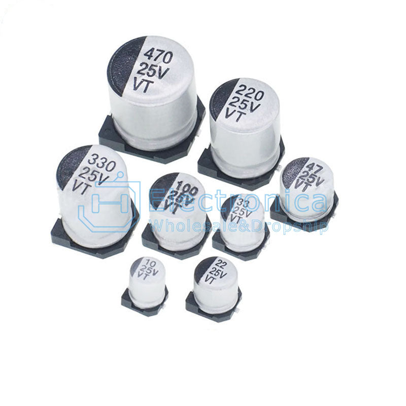 25V 10/22/33/47/100/220/330/470/1000/2200UF SMD Aluminum Electrolytic Capacitor - I Found Tech Chinese Warehouse Import -...