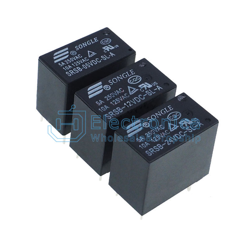 SRSB-05/12/24VDC-SL-A 4P 5A Black Songle Relay - I Found Tech Chinese Warehouse Import - SRSB-05VDC-SL-A