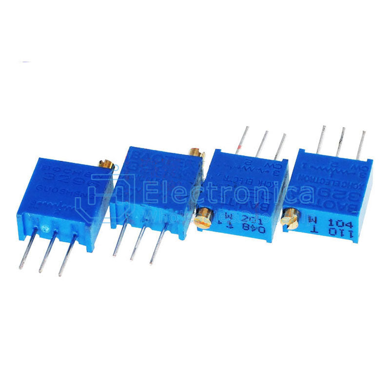 1K/2K/5K/20K/100K/200K/500K/1M 3296W Top Adjustable Potentiometer - I Found Tech Chinese Warehouse Import - 100K(104) 10pcs