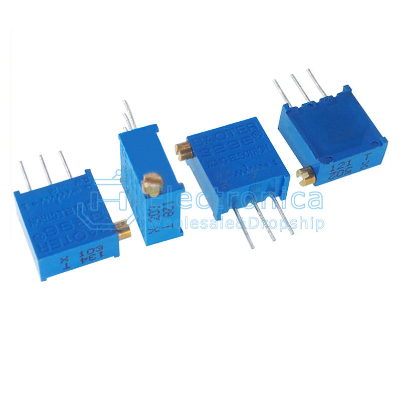 3296X 1K/2K/5K/10K/20K/50K/100K/200K/500K/1M/100R/200R/500R Side Adjustable Potentiometer - I Found Tech Chinese...