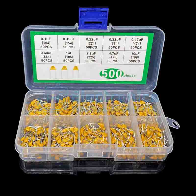 500pcs 10Kinds 0.1-10uF Monolithic Capacitor Kit - I Found Tech Chinese Warehouse Import