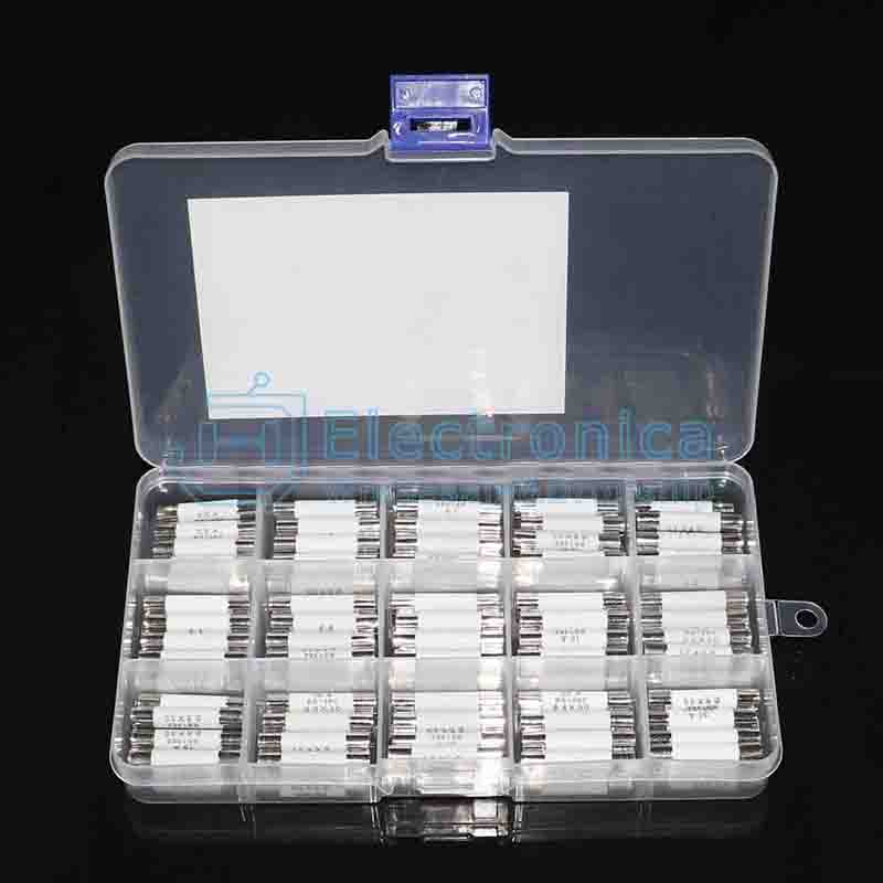 75pcs 15 Values 6x30mm 0.5A~30A Ceramic Fuse Kit - I Found Tech Chinese Warehouse Import