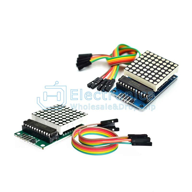 MAX7219 Dot Matrix MCU LED Display Control Module With Cable - I Found Tech Chinese Warehouse Import - MAX7219 Blue PCB...