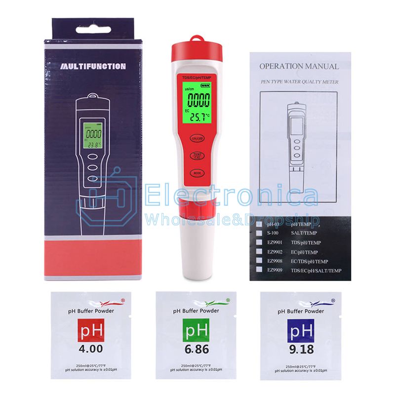 9908 PH TDS EC TEMP 4-in-1 Pen-type Tester - I Found Tech Chinese Warehouse Import