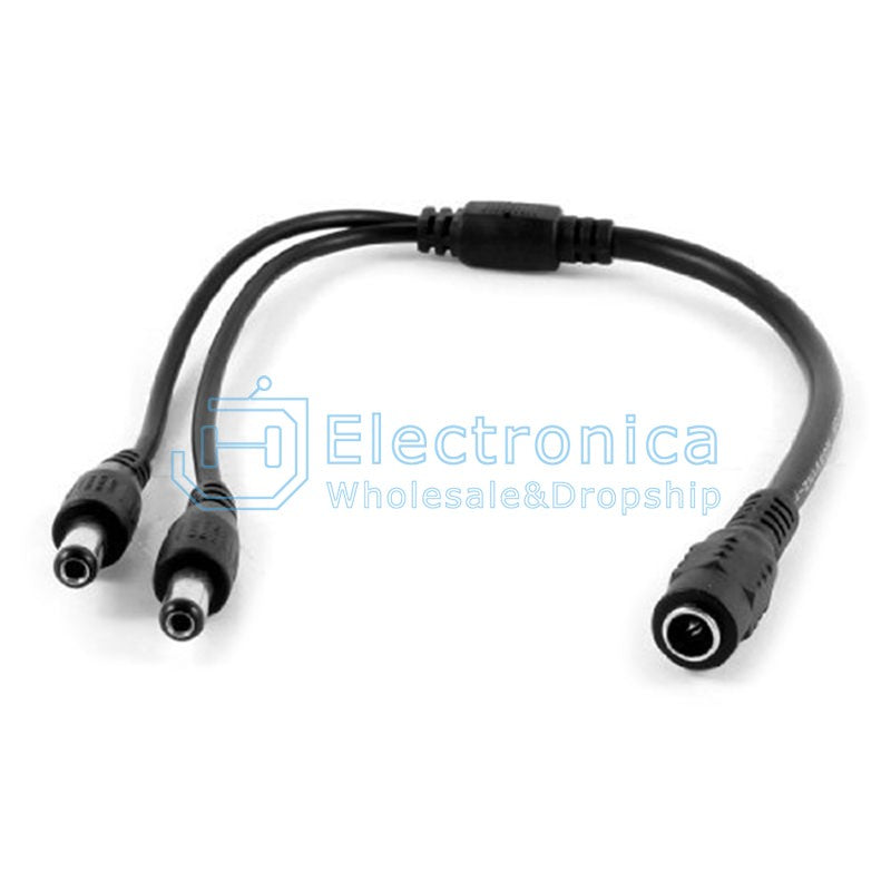 5.5*2.1mm 1 Female to 2 Male DC Power Splitter Adapter Cable - I Found Tech Chinese Warehouse Import - 30cm