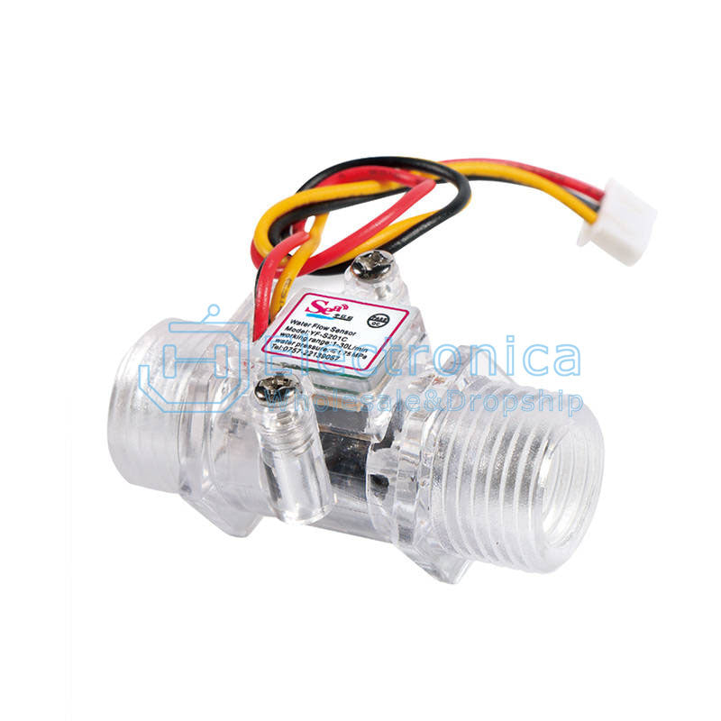 DN15 Transparent Flowmeter Water Flow Sensor Turbine Flowmeter S201C - I Found Tech Chinese Warehouse Import - Black