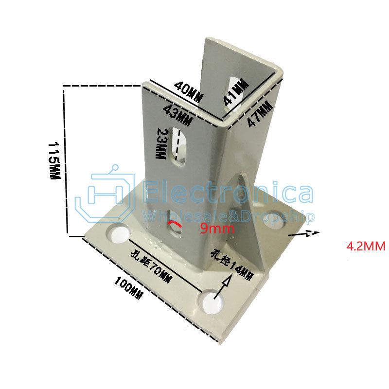 4040/4080/8080 Aluminum Profile Square Foot Guardrail Bracket - I Found Tech Chinese Warehouse Import - 100100