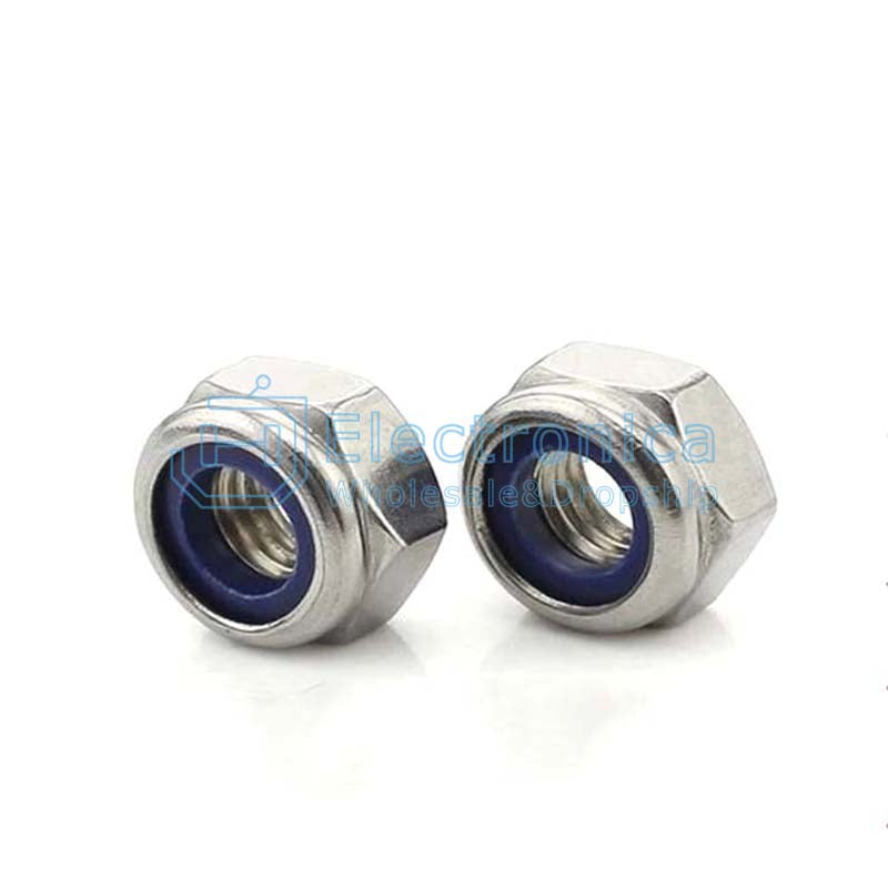 304 M3/M4/M5/M6/M8/M30 Nylon Locknut - I Found Tech Chinese Warehouse Import - M10(stainless steel201)（10pcs）