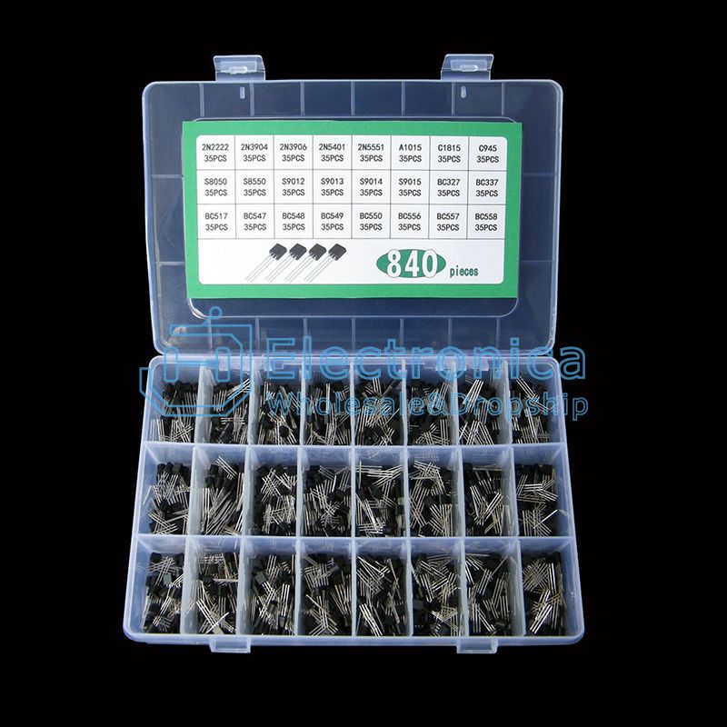840pcs 24 Values NPN/PNP Transistor Kit - I Found Tech Chinese Warehouse Import