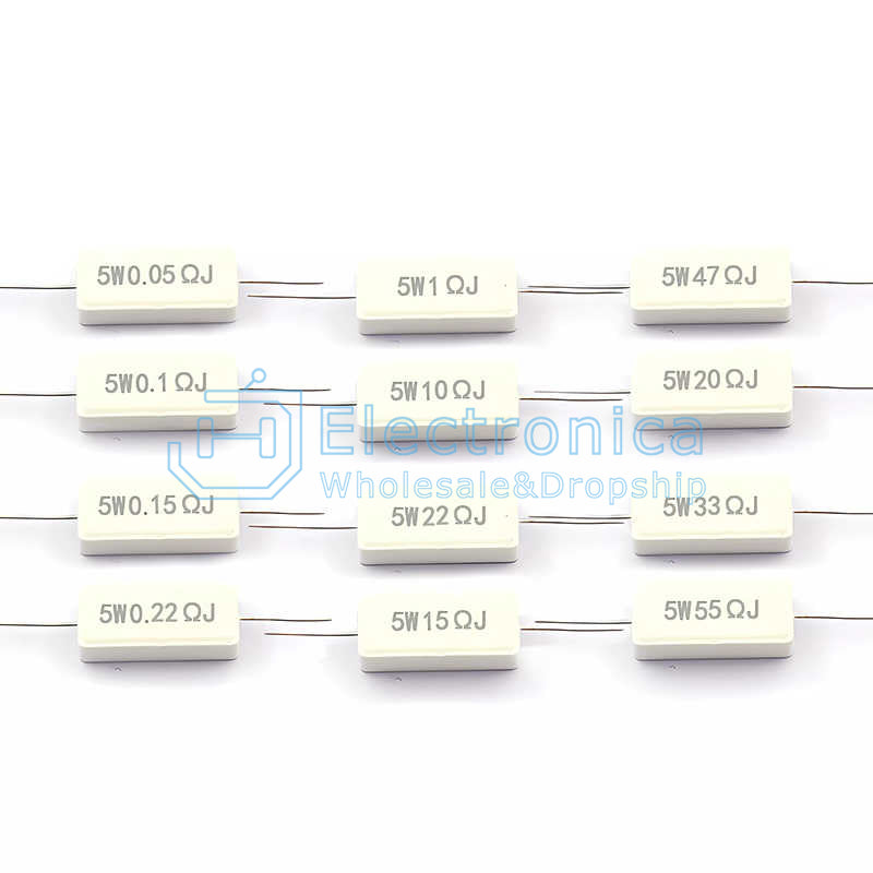 10pcs SQP-5W Horizontal Ceramic Cement Resistor - I Found Tech Chinese Warehouse Import - 100K(10pcs)