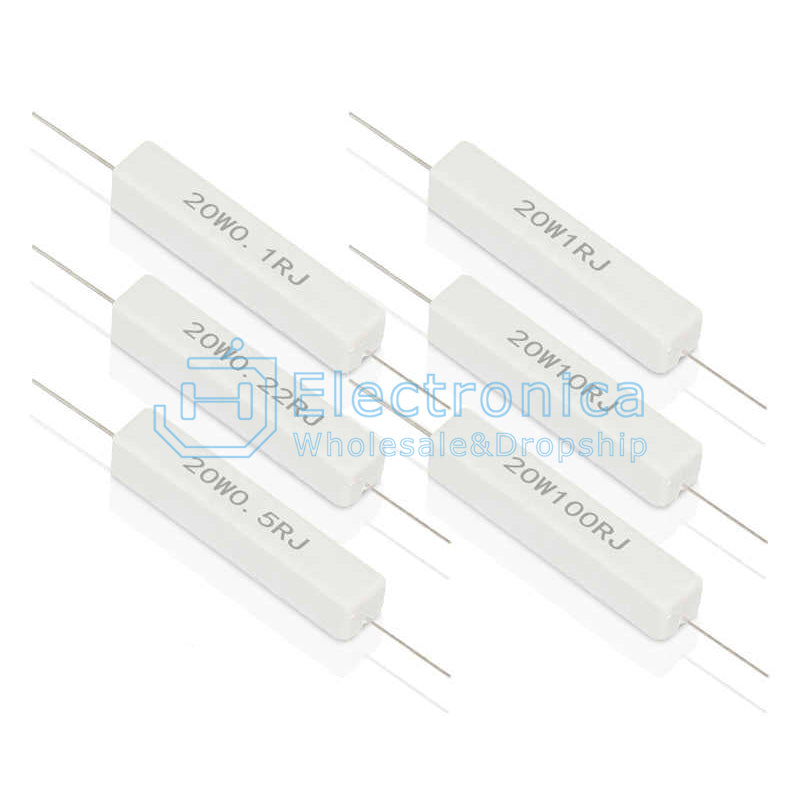 10pcs SQP-20W Horizontal Ceramic Cement Resistor - I Found Tech Chinese Warehouse Import - 0.5R(10pcs)