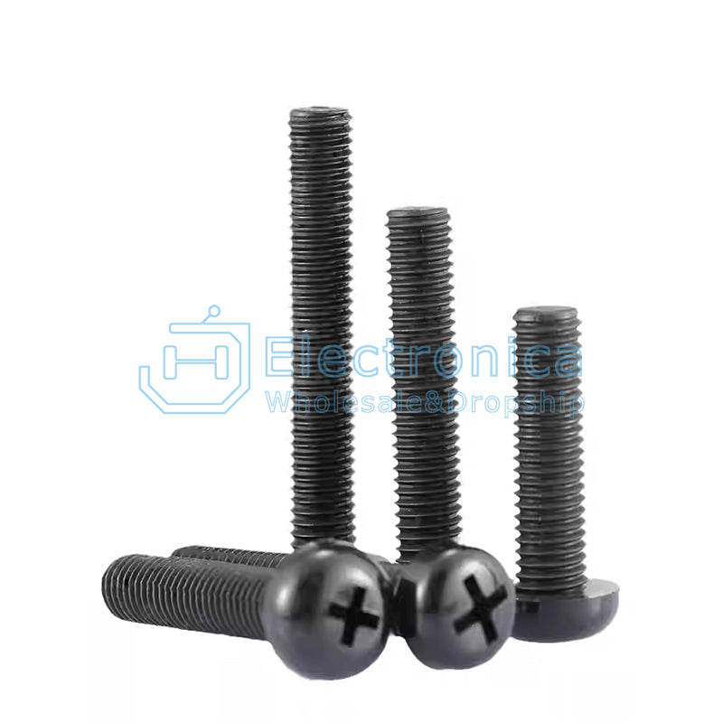M2.5/M2/M3 Black Round Head Nylon Screw - I Found Tech Chinese Warehouse Import - M2*12(100pcs)