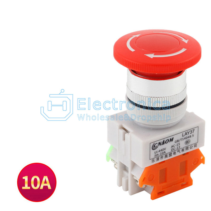 LAY37 LAY7 PBC Y090-11ZS Self-Locking Mushroom Head Emergency Stop - I Found Tech Chinese Warehouse Import - Option...