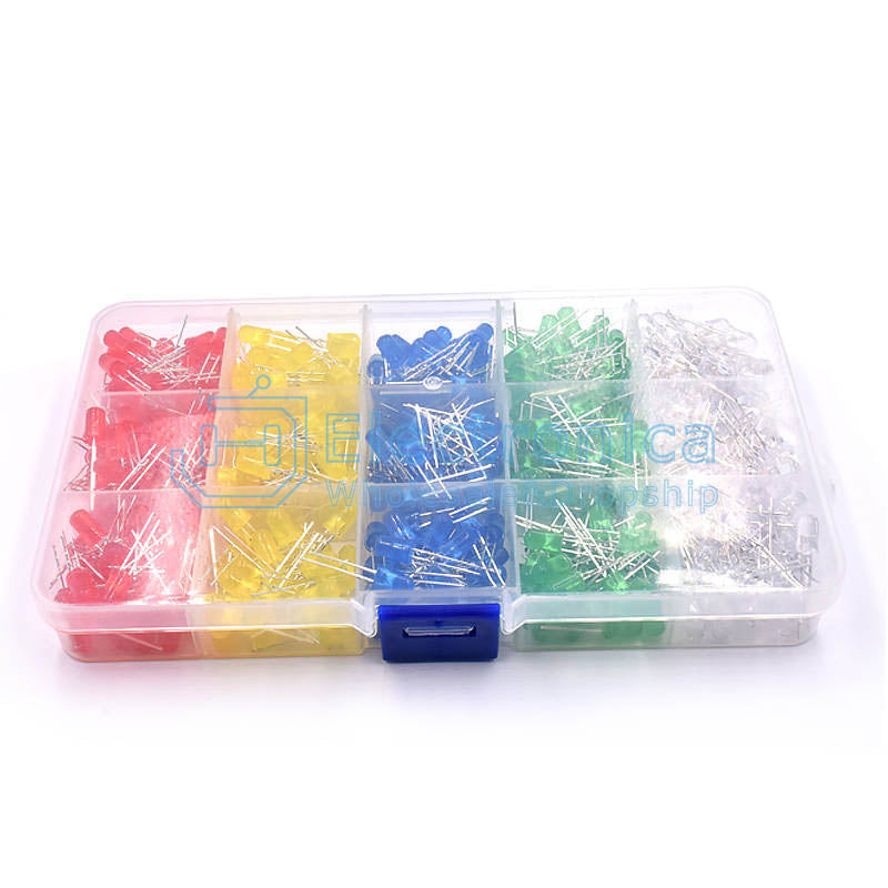 500pcs 5MM LED Box Kit(Red/Yellow/Blue/Green/ White) - I Found Tech Chinese Warehouse Import