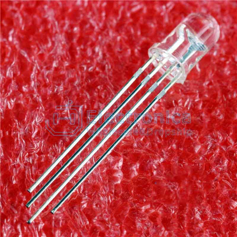 5MM 4 Pin Transparent Common Cathode LED RGB with Red Green Blue Lights - I Found Tech Chinese Warehouse Import - 10PCS
