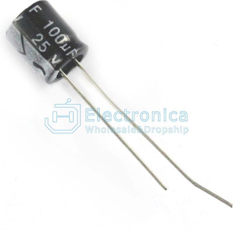 Electrolytic Capacitor 25V/100UF 6*12MM - I Found Tech Chinese Warehouse Import - 100PCS